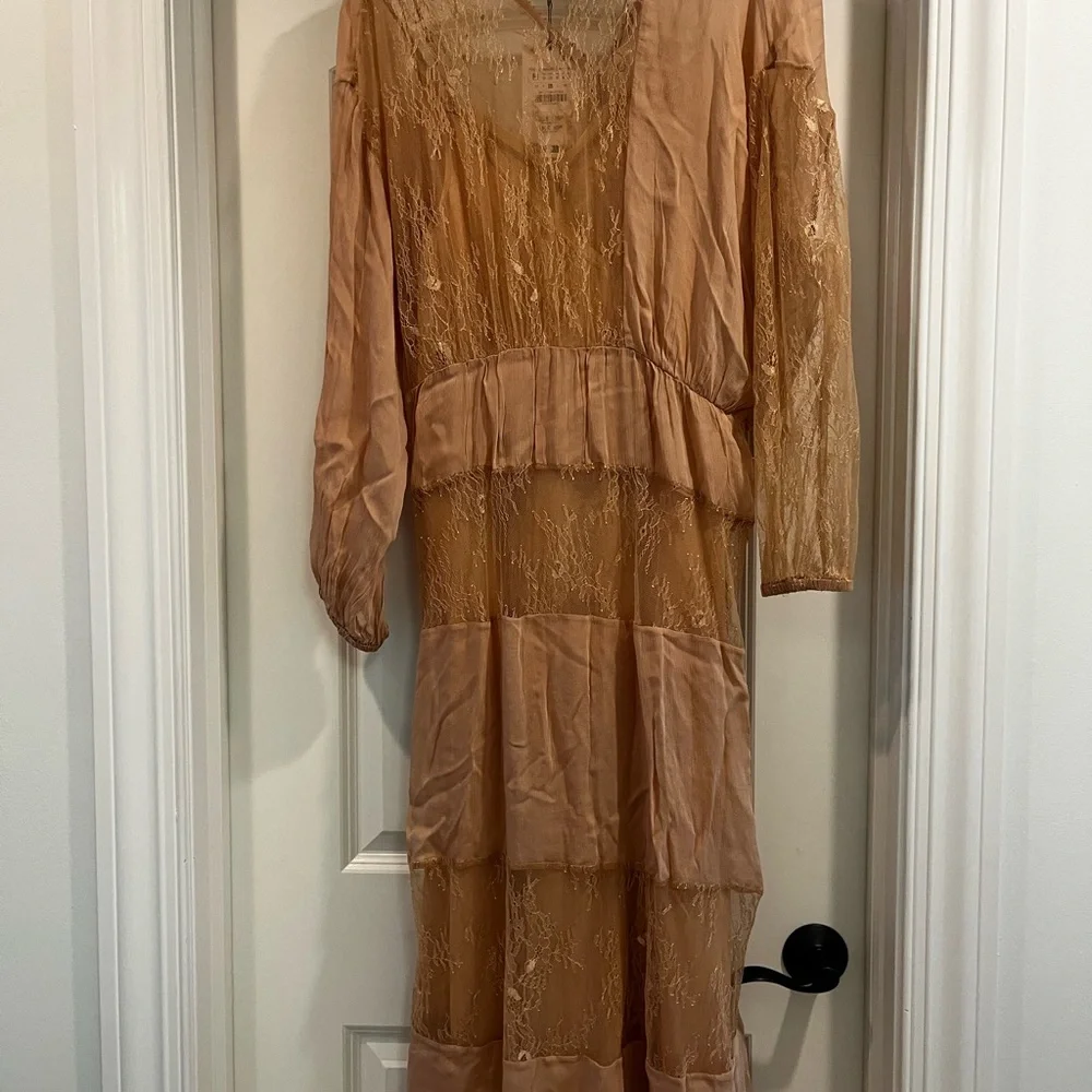 Zara Elegant Pink Lace Dress NWOT - Picture 8 of 10